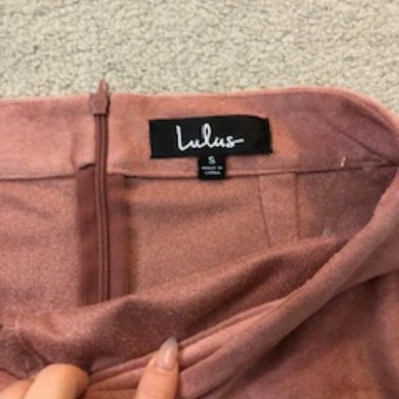 Mauve Suede Mini Skirt - Picture 7 of 11